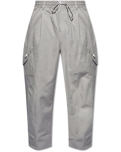 Y-3 Cotton Cargo Pants, - Gray