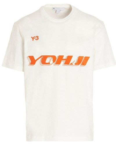 Y-3 Logo Printed Crewneck T-shirt - White