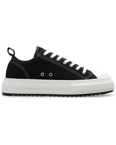 DSquared² Round Toe Lace-up Trainers - Black