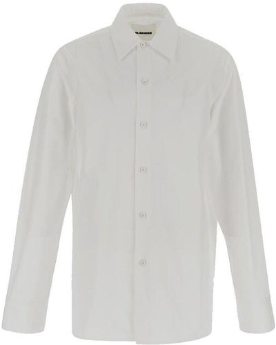Jil Sander Pointed-collar Buttoned Shirt - White