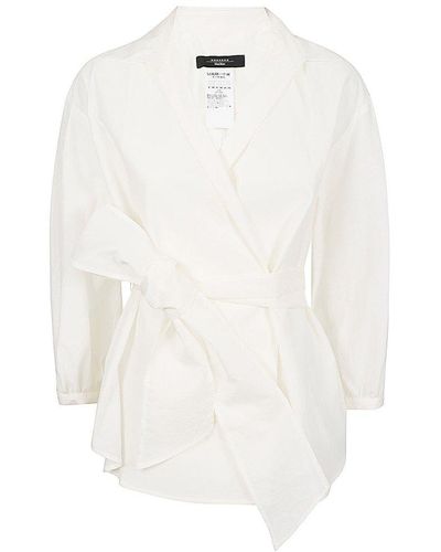 Weekend by Maxmara Belted Long-sleeved Shirt - White