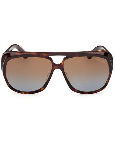 Tom Ford Aviator Frame Sunglasses - Brown