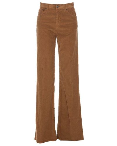 Dondup High-waist Corduroy Wide-leg Jeans - Brown