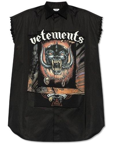 Vetements Oversize Sleeveless Shirt - Black