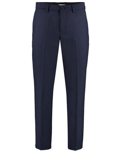 Department 5 Pleat Tailored Trousers - Blue