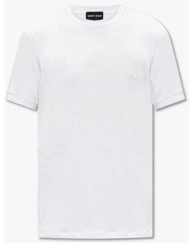 Giorgio Armani T-shirt With Logo, - White