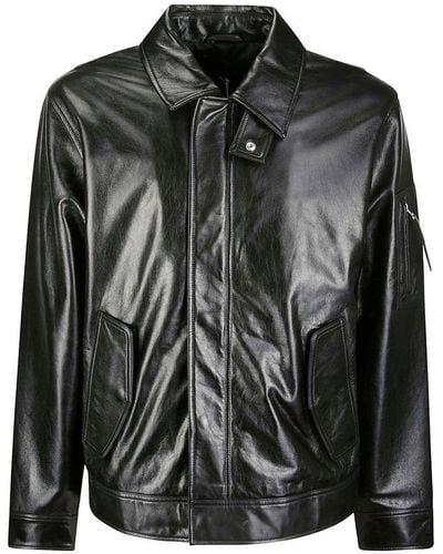 Helmut Lang Leather Jktveg Anti - Black