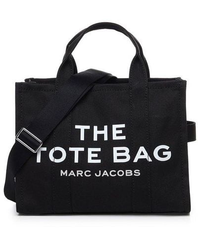 Marc Jacobs The Canvas Logo Printed Medium Tote Bag - Black