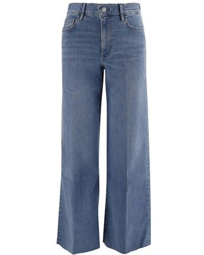 FRAME Le Slim Palazzo Raw Fray Jeans - Blue