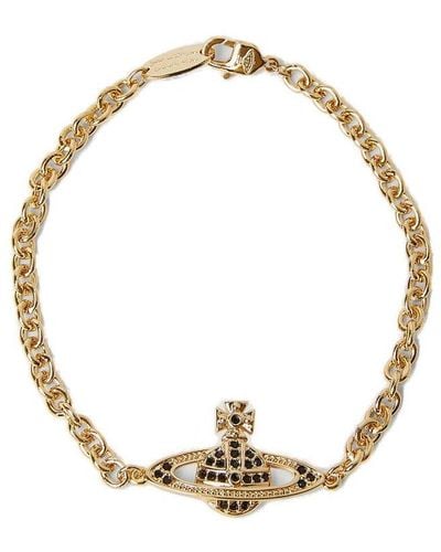 Vivienne Westwood Orb Plaque Chain Bracelet - Metallic