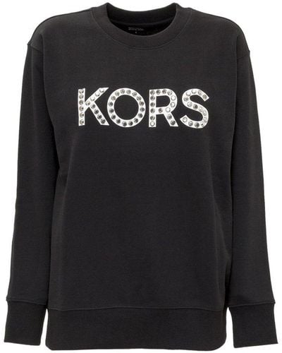 MICHAEL Michael Kors Embellished French Terry Sweatshirt - Black