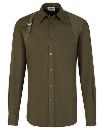 Alexander McQueen Buckle Cotton Shirt - Green