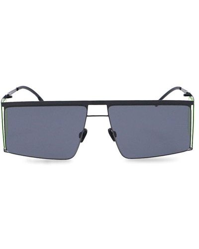 Mykita X Helmut Lang Rectangle-framed Sunglasses - Blue