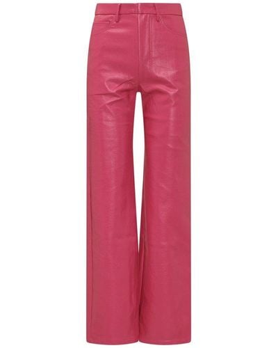 ROTATE BIRGER CHRISTENSEN High-waist Faux-leather Wide-leg Pants - Pink
