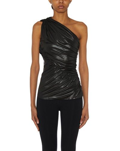 Rick Owens Lilies Ruched Sleeveless Top - Black
