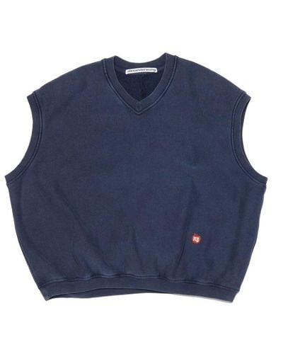 Alexander Wang V-neck Jersey Sweater Vest - Blue
