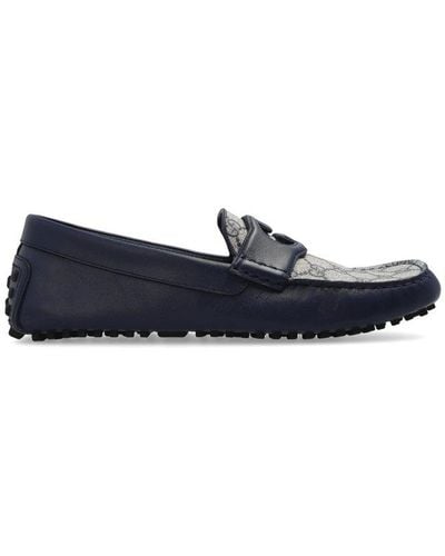 Gucci Leather Moccasins, - Blue