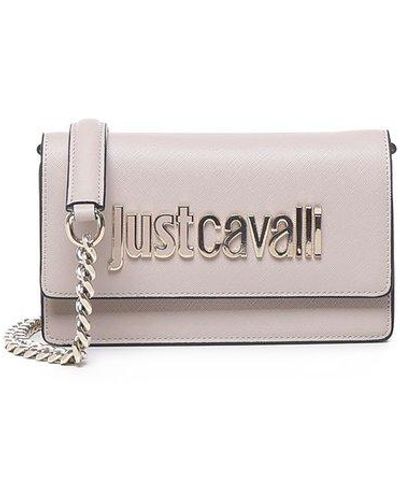 Just Cavalli Shoulder Bag With Logo - White