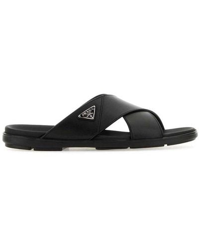 Prada Leather Sandals - Black