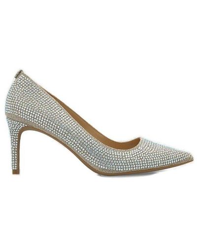 MICHAEL Michael Kors Alina Flex Glitter Chain-mesh Court Shoes - Metallic
