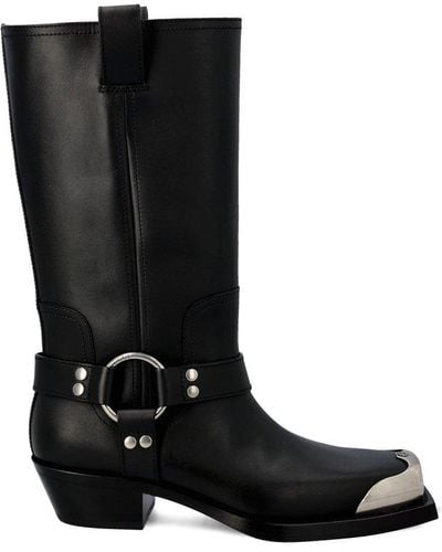 Gucci Harness Leather Boots - Black