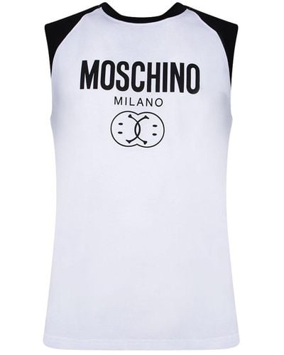 Moschino Logo Printed Jersey Vest - Black