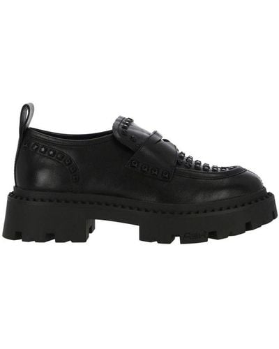 Ash Genie Stud Embellished Chunky Sole Loafers - Black