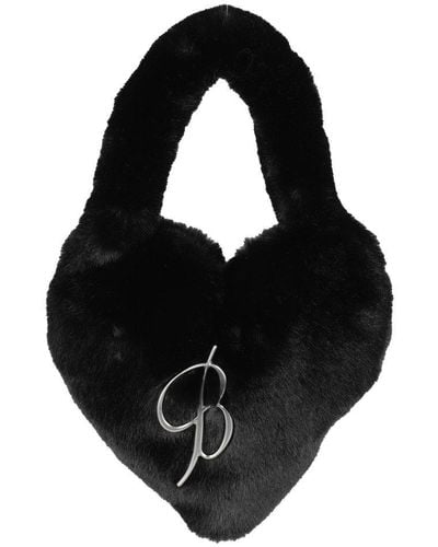 Blumarine Logo Plaque Heart-shape Shoulder Bag - Black