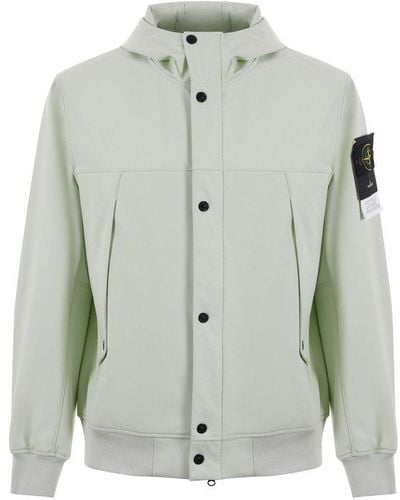 Stone Island Button-up Hooded Jacket - Grey
