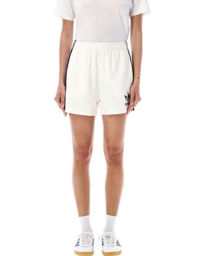 adidas Logo Embroidered Terry Shorts - White