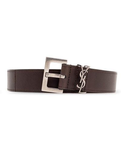 Saint Laurent Leather Belt, - Brown
