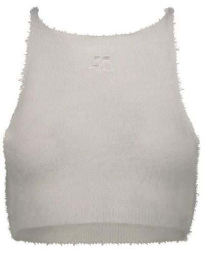 Courreges Crop Top In White Clothing - Grey