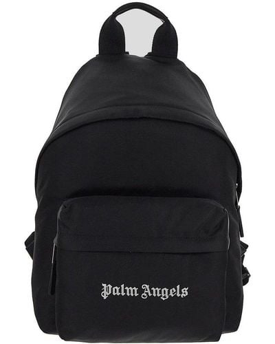 Palm Angels Logo Embroidery Backpack - Black