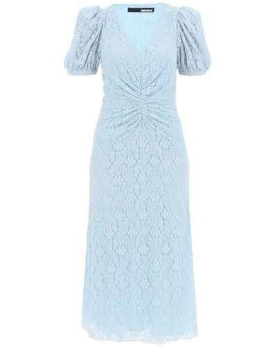 ROTATE BIRGER CHRISTENSEN Lace Puff Sleeved Midi Dress - Blue