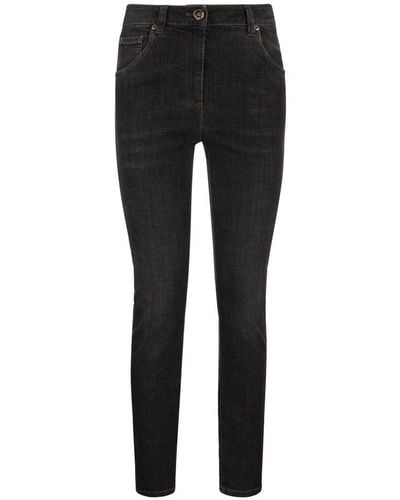 Brunello Cucinelli High-waist Embellished Jeans - Black
