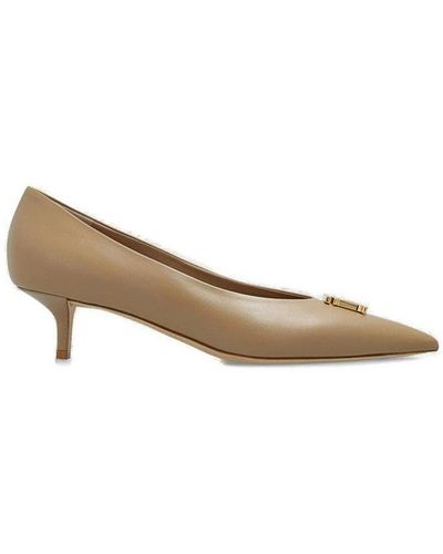 Burberry Tb Plaque Slip-on Court Shoes - Brown