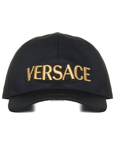 Versace Logo Embroidered Baseball Cap - Blue