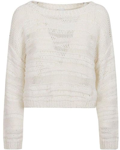 Pinko Boat Neck Sleeved Sweater - White
