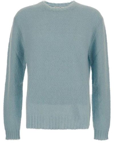 Jil Sander Brushed Round-neck Sweater - Blue