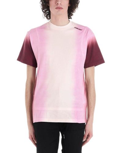 Ambush Logo-embroidered Patchwork Tie-dyed Cotton-jersey T-shirt - Pink