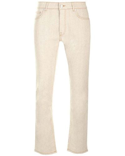 Etro Pegaso Embroidered Slim-fit Jeans - Natural