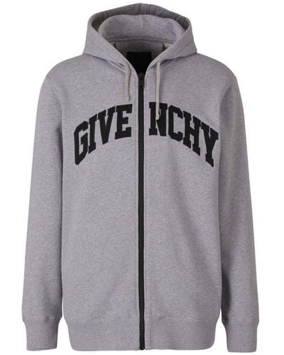 Givenchy Curved Logo Hoodie - Grey