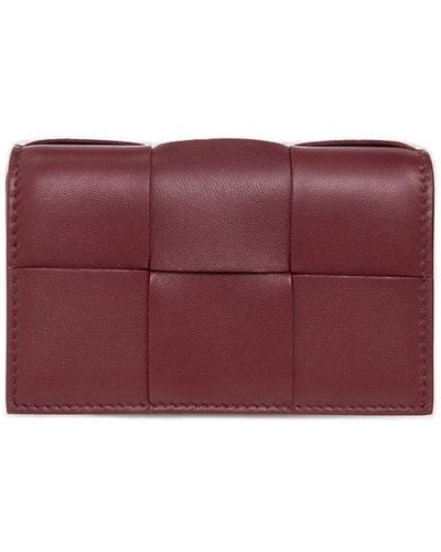 Bottega Veneta Leather Card Case - Red