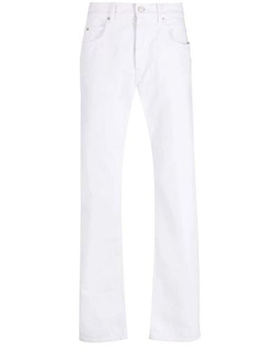 Isabel Marant Logo Patch Washed Denim Jeans - White