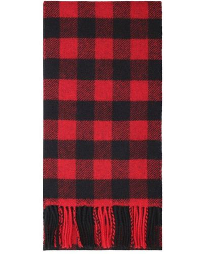 Woolrich Check-printed Fringed Scarf - Red