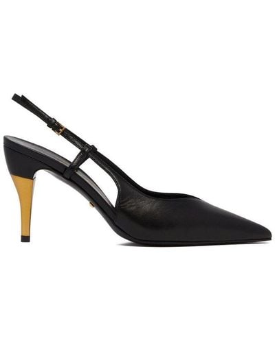 Gucci Pointed-toe Slingback Court Shoes - Black