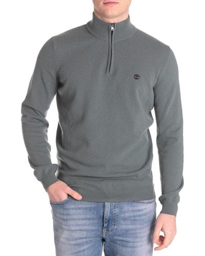 Timberland Half-zip Long Sleeved Sweater - Grey