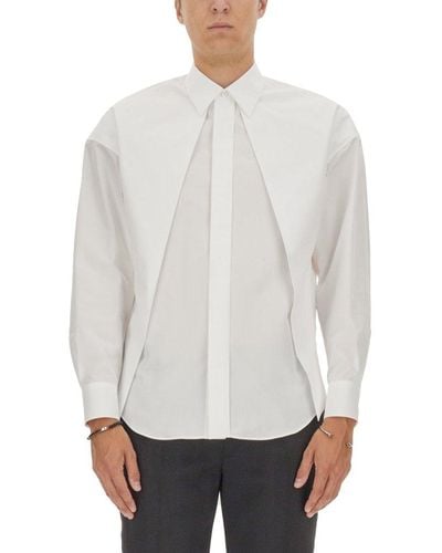 Alexander McQueen Folded Long-sleeved Cotton Shirt - White