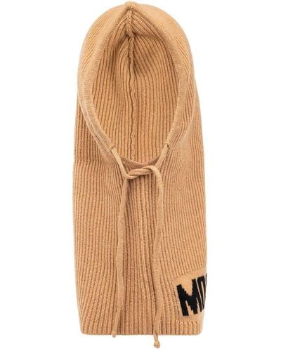 Moschino Hood With Logo - Natural