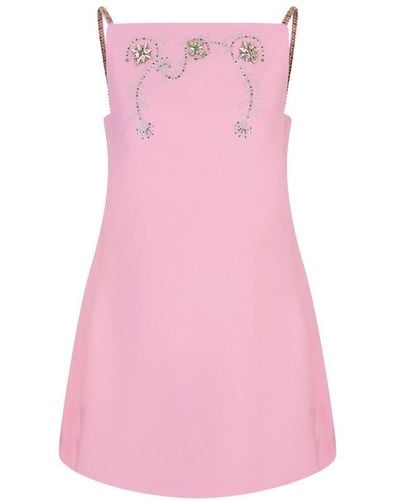 Rabanne Floral Embellished Sleeveless Dress - Pink